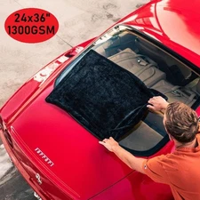 24 x 36" Water Absorbing Car Wash Microfiber Drying Towel Twisted Loop 1300GSM