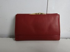 TULA DESIGNER WOMENS RED REAL LEATHER CARD PURSE WALLET BAG NEW