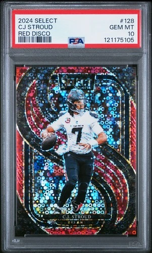 2024 PANINI SELECT RED DISCO #128 CJ STROUD 7/49 PSA 10