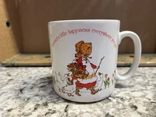 Vintage 1984 Holly Hobbie Stoneware Mug  "Spread a little Happiness"