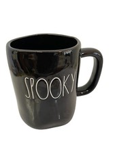 RAE Dunn Artisan Collection Black Spooky Halloween Mug Cup 3"W 5"H