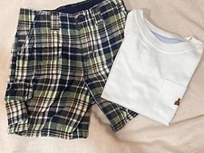 BABY GAP BOY SHIRT WHITE BEAR 12/18 MONTHS SHORTS 18/24 MONTHS BLUE SET EEUC