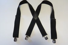 Men's Non-Stretch Black Heavy Duty Suspenders, Industrial Strength, Made in USA