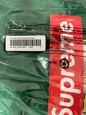 Supreme Bling Box Logo Hooded Sweatshirt Size L - Green | eBay