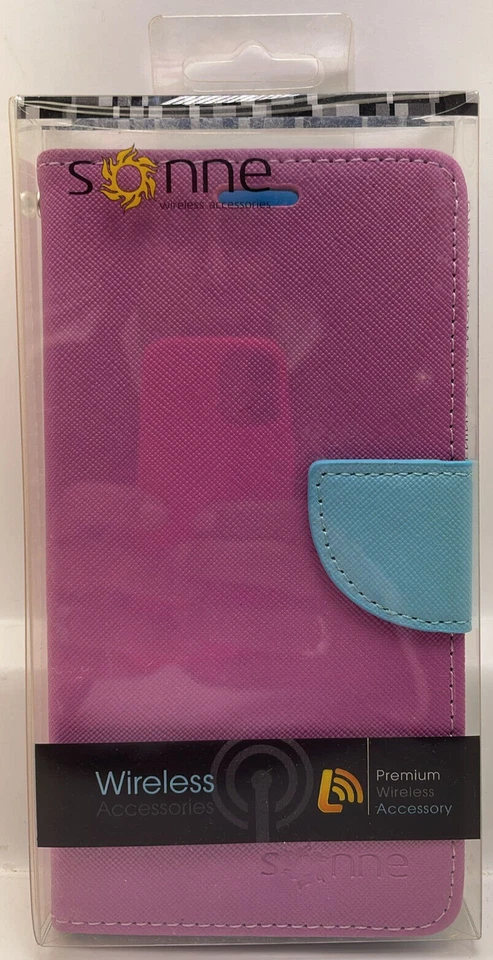 Funda tipo billetera Sonne Premium para Alcatel Fierce XL - púrpura/azul Foto 3 de 4