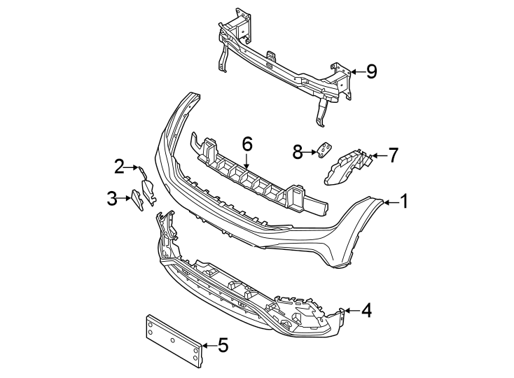 VW/Audi/Porsche 5NN807287K9B9 License Plate Bracket | eBay