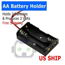 2X AA DIY Battery Holder Case Box Base 3V Volt PCB Mount With Bare Wire Ends