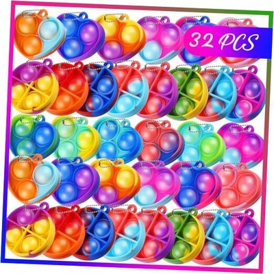 LIAM&AVA Party Favors Pop Fidget Keychain Its 32 Pack Mini Pop Fidget 32 Pack