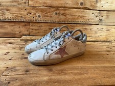 golden goose superstar glitter white low-topo distressed sneakers sz 38 US 7.5
