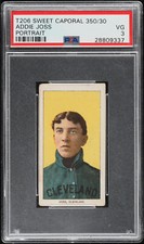 1909-11 T206 Addie Joss PORTRAIT, HOF SWEET CAPORAL 350/30 PSA 3 VG