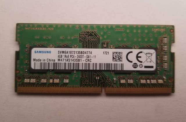 Samsung 4 Go DDR4 1Rx8 PC4-2400T RAM Sodimm mémoire pour ordinateur portable RAM M471A5143 SB1-CRC
