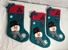 3 Christmas Snowman Stockings 20  Long