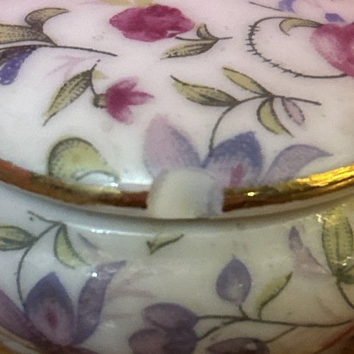 ML Vintage Porcelain Trinket Dish Covered Salt Three Footed Victorian Style - Picture 3 of 5