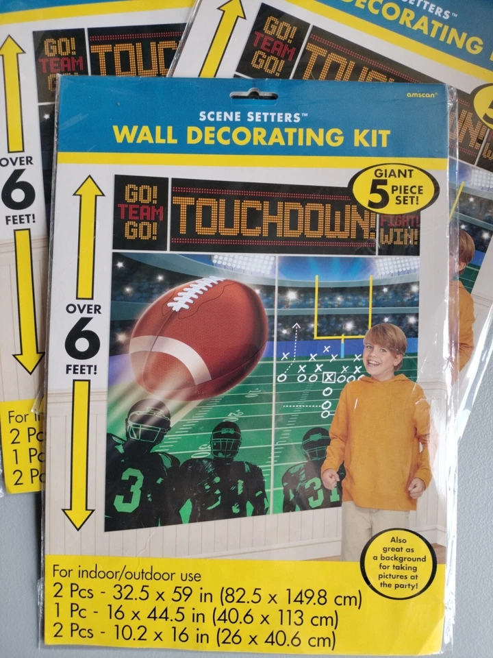 Setters de escena de fútbol Kit de decoración de fiesta de pared *¡PAQUETE DE 3!!!* Foto 2 de 3