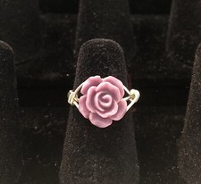 Lavender Rose Rings, Silver Plated Wire, Sizes 5 And Size 5.5