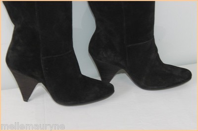 Bottines Naf Naf En Daim Noir - Taille 37 - Occasion Très Bon État
