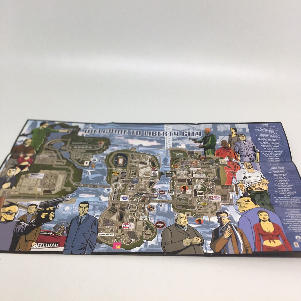Grand Theft Auto III Liberty City PS2 Fold Out Poster/Map & Manual