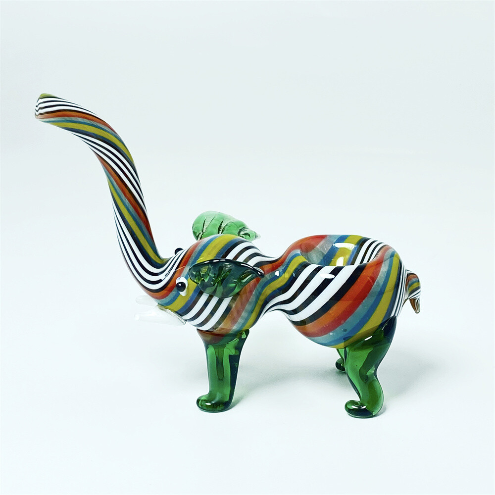 4"Colorful Elephant Tobacco Pipes Glass Hand Pipe Smoking Tobacco Bowl Bong
