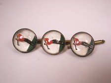 9/16" Golf Scene Vintage Formal Shirt Tuxedo Prom Groom Stud set e02