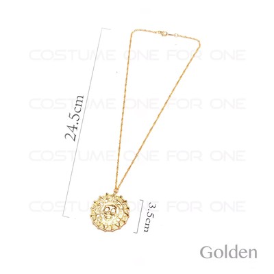 Hot! Pirates of the Caribbean Gold Coin Aztec Pendant Necklace Vintage Cosplay