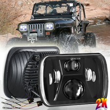 5x7 7x6 Led Headlights H4 For 1986-1995 Jeep Wrangler Yj 1984-2001 Cherokee Xj
