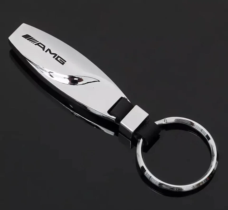 Mercedes Benz AMG Style Chrome Metal Keyring Luxury Keychain High Quality