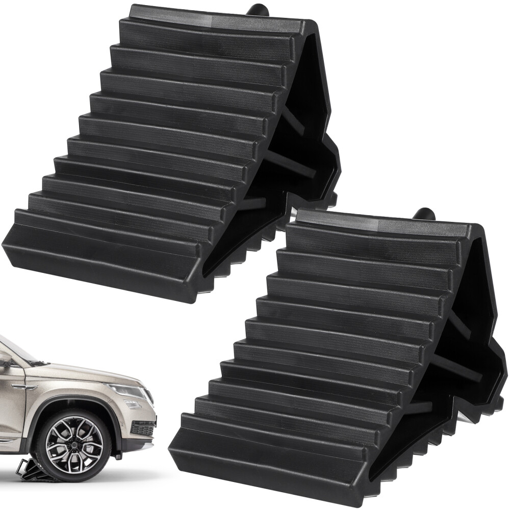 2 Pcs Slip Stopper Car Blocks Tire Triangle Pad Anti-slip Tools