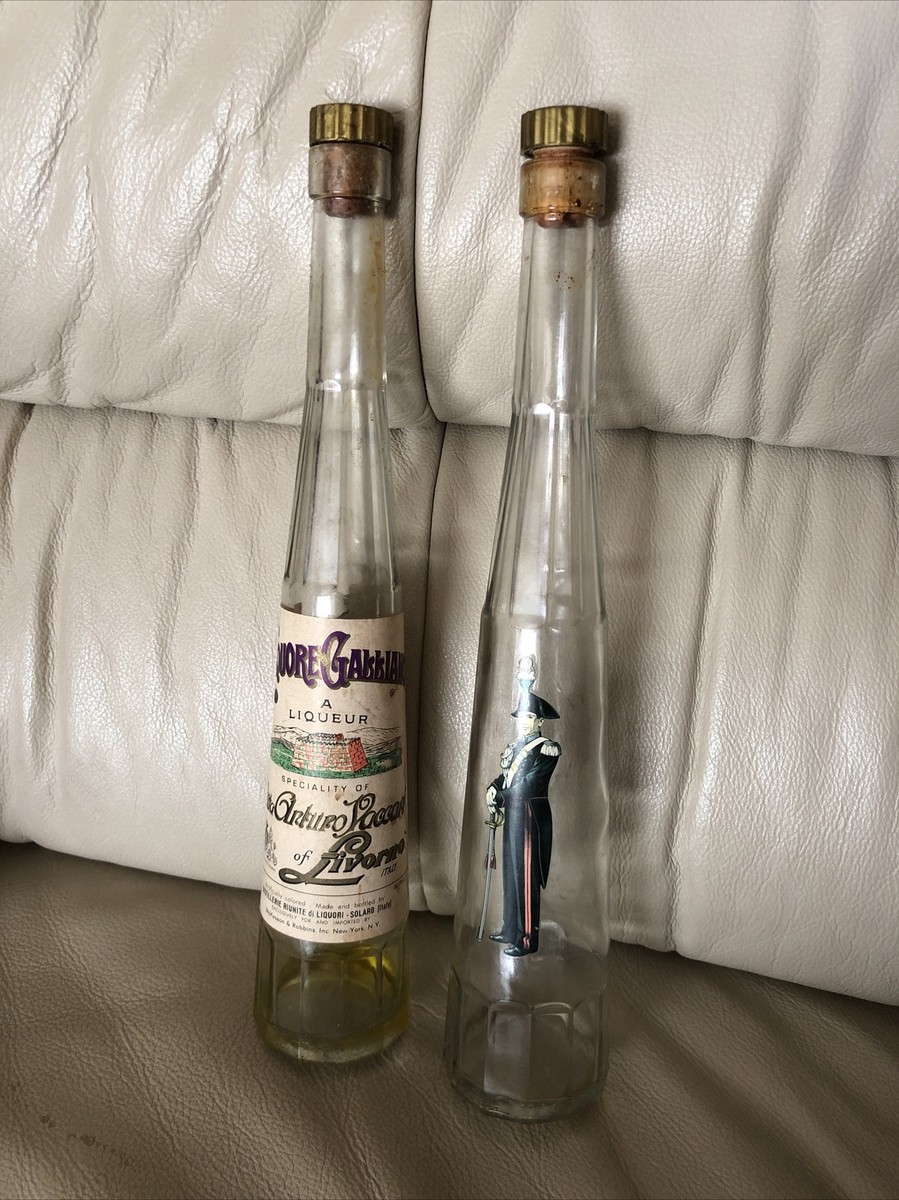 2 LIQUORE GALLIANO LIQUEUR BOTTLE DITTA ARTURO PACCARI LIVORNO ITALY EMPTY  13