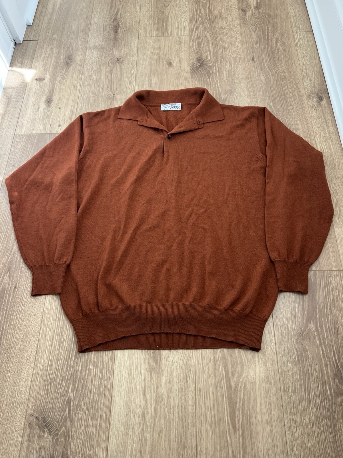 Gran Sasso Lana Cashmere Seta Men's Cashmere Silk Sweater Size L Copper Italy
