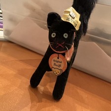 VINTAGE STEIFF ORIGINAL GERMAN BLACK HALLOWEEN Kitten CAT 3.5  Tall All Id