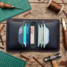 Premium Quality Buffalo Bifold Leather Business Cards Holder For Men 