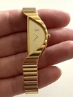 Vintage Seiko Rivoli Gold Tone Half Moon Dainty Elegant Asymmetric Ladies Watch
