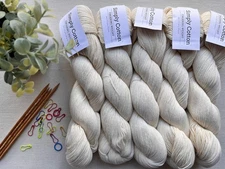 Knit Picks Simply Cotton Organic Fingering Yarn Bare (16 Skeins ) | Destash