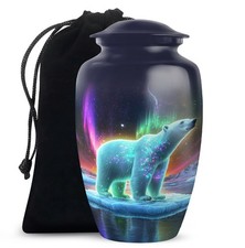 Polar Bear Urns Human Cremation Urn Adult Ashes 10 Inch Decorative Funeral Urn