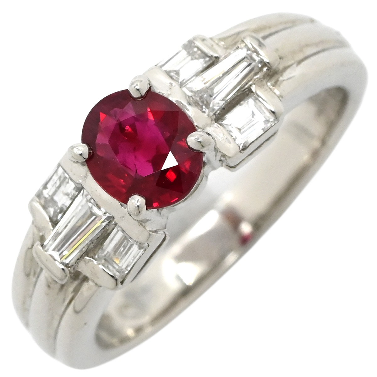Ring ring Ruby da Earring Pt900 Ruby diamond Plat… - image 1