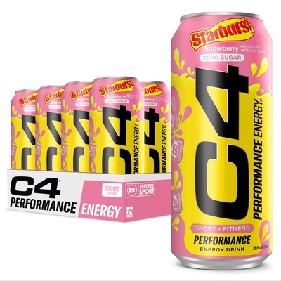C4 Energy Drink Pack Of 12 Starburst Flavors Sugar Free 200Mg Caffeine |16 Fl Oz