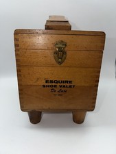 Vintage Esquire Shoe Valet De Luxe Wood Dovetail Joints Full Of Brushes