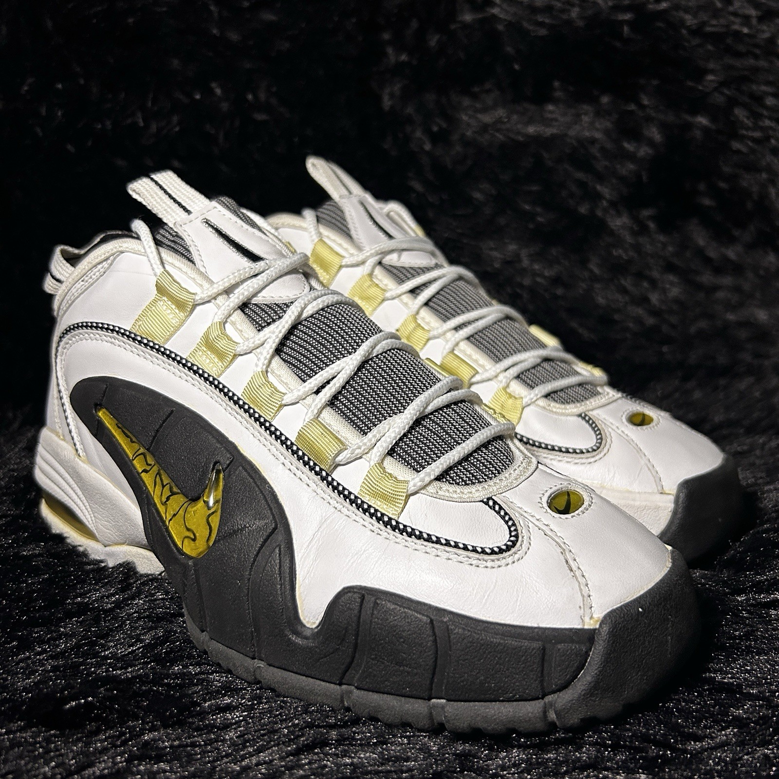 SAOLA Scarpe Nike Air Max Penny 1 bianco argento nero taglia 8 2005 Raiders 311089 101