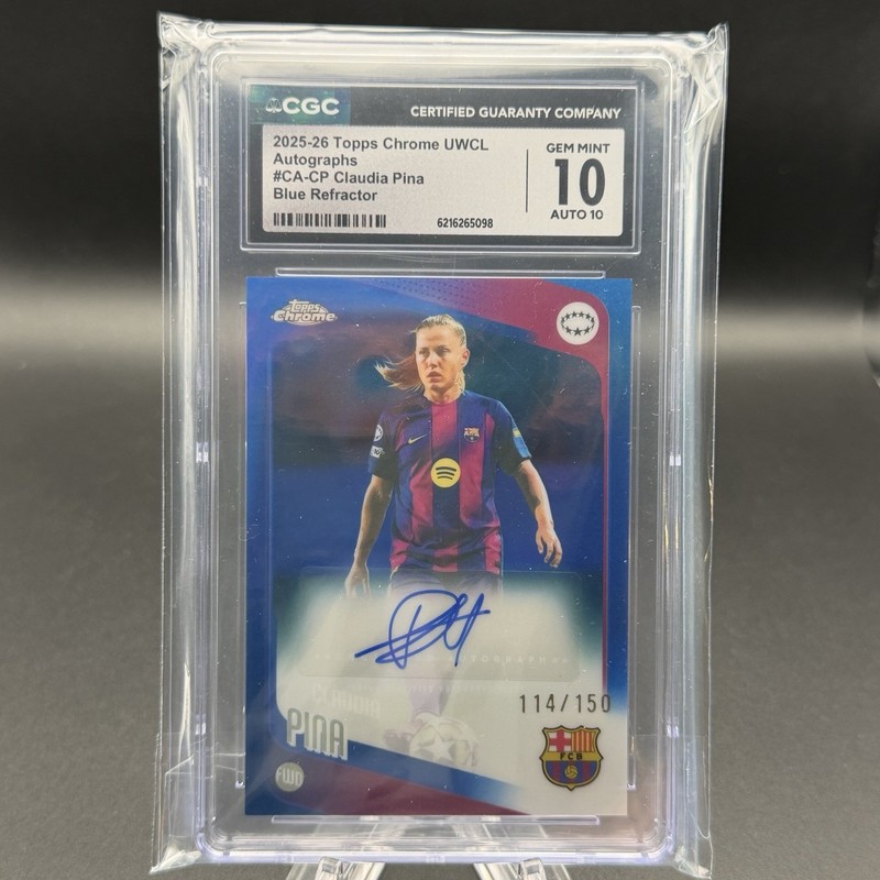 CLAUDIA PINA BLUE REFRACTOR AUTO #114/150 CGC 10 GEM - 2025-26 TOPPS CHROME