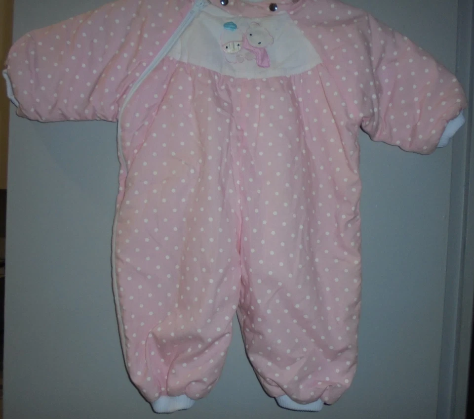 VETEMENT HABIT COMBINAISON ROSE ENFANT BEBE FILLE à CAPUCHE 23 MOIS / 2 ANS - Photo 3/4