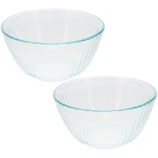Pyrex 7402 6-Cup Sculpted Glass Mixing Bowl (2-Pack)