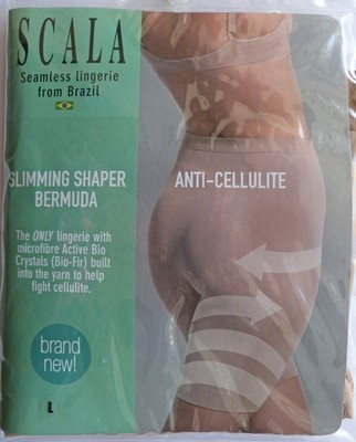 Scala Large Size Anti Cellulite Slimming Shaper Bermuda Control Shorts Nude