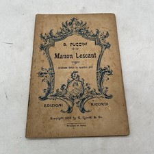 Giacomo Puccini - Manon Lescaut Dramma lirico in quattro atti - ed G. Ricordi