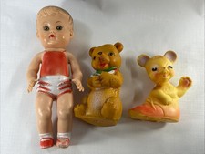 3 Vintage 50s 60s Children s Squeaker Toys
