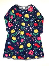 Mini Boden Navy Floral Cotton Long Sleeve dress Girls Size 8-9 Years