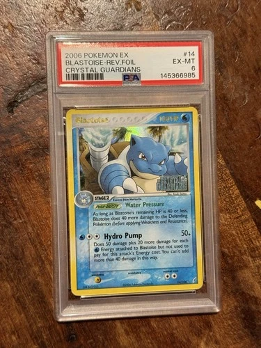 2006 POKEMON EX CRYSTAL GUARDIANS #14 BLASTOISE-REVERSE FOIL PSA 6 EX-MT