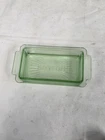 Anchor Hocking Green Depression Vaseline Uranium Glass Butter Dish Bottom Base