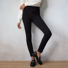 $37 Lauren Conrad Women's High Rise Skinny Ponte Pants- Black- Medium - New Tag