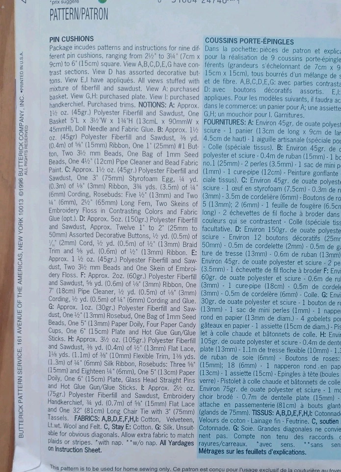 Vintage Sewing Patterns Lot of 3 Sewing Accessories Patterns - Image 3 of 4