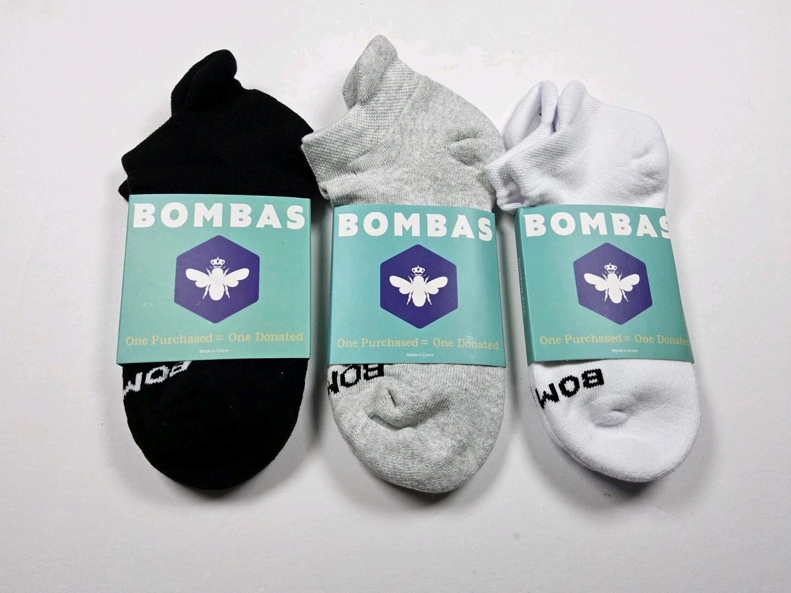 Bombas Original Ankle Socks Lot Of 3 Pairs Size M